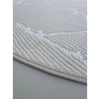 Ковер для жилой комнаты LAXMI Comfort Plus 244 круг (2.4x2.4, Cream/Cream)