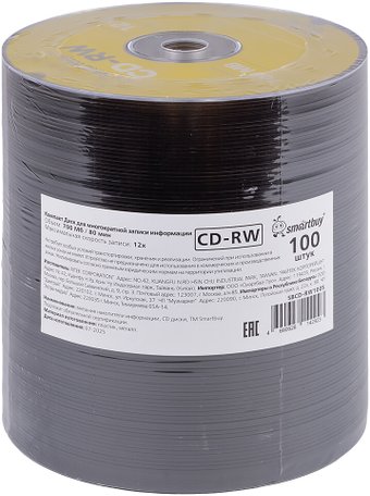 CD-RW диск SmartBuy SBCD-RW100S 700Mb 12х (100 шт.)