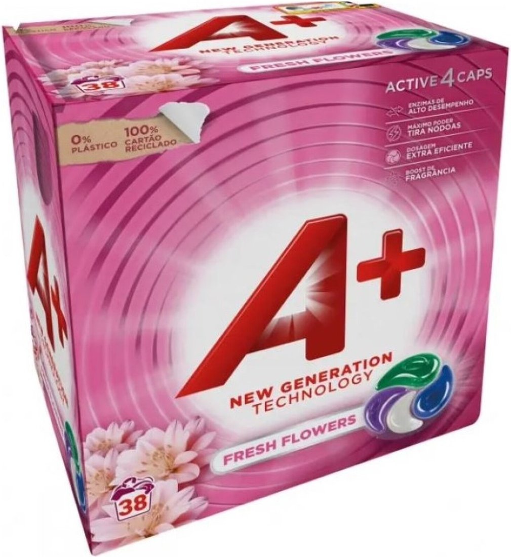 Капсулы для стирки A+ Fresh Flowers (38 шт x22 г)