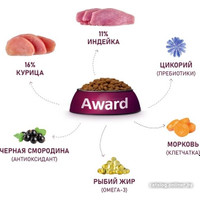 Сухой корм для собак Award Adult Medium для взрослых средних пород с индейкой, курицей с добавлением моркови и черной смородины 2 кг