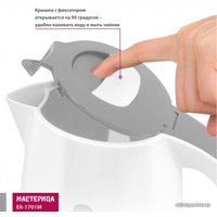 Электрический чайник Мастерица EK-1701M (белый/серый)