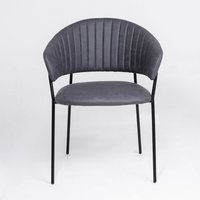 Стул с подлокотниками Алвест AV 433 (графитовая замша Kiprus 13/черный)