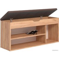 Банкетка Кимер Лаки Тип 3 (дуб крафт золотой/кожзам коричневый)