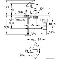 Смеситель Grohe Eurosmart S-Size 23788002