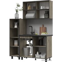 Готовая кухня Стендмебель Эдинбург 1.4 с пеналом (железный камень/дуб крафт серый)