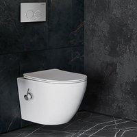 Унитаз подвесной Roxen Antares Bidet в комплекте с инсталляцией StounFix Dual Fresh 6 в 1 932494 (кнопка: хром матовый)