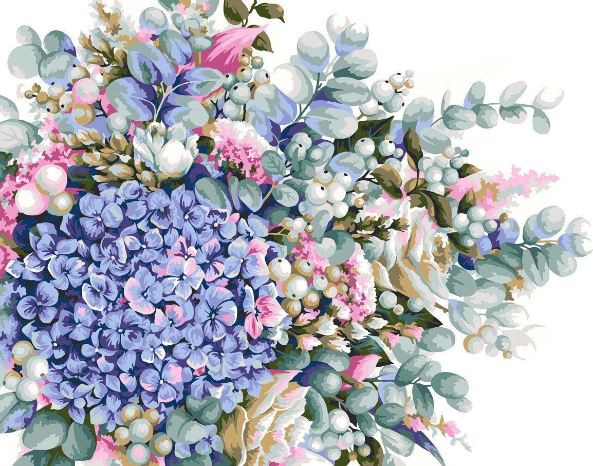 

Картина по номерам ФРЕЯ Акварельный букет с гортензией PNB/PM-074