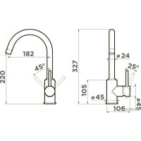 Смеситель Omoikiri Shinagawa-LG (светлое золото)