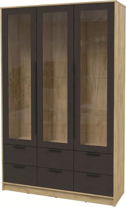 

Шкаф-витрина Интерлиния Концепт КТ-ШВ3 Глосс (дуб золотой/дуб английский)