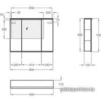  Geberit Шкаф с зеркалом Option Plus 90 500.594.00.1