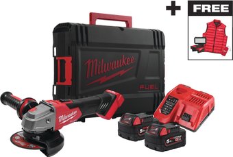 Угловая шлифмашина Milwaukee FSAG125XBMC-502X 4933499453 (с 2-мя АКБ, кейс)