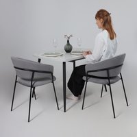 Стул с подлокотниками Алвест AV 433 (темно-серый бархат H-15/черный)