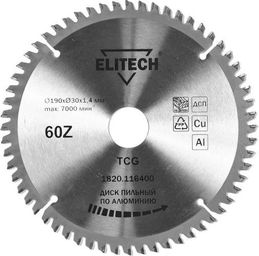 

Пильный диск ELITECH 1820.116400