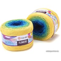 Пряжа для вязания Yarnart Flowers 309 250 г 1000 м (желтый; зеленый; голубой; синий)