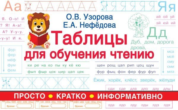 

Учебное пособие издательства АСТ. Таблицы для обучения чтению