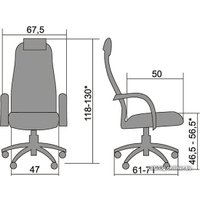 Офисное кресло Metta BK-10 PL (пластиковые ролики, темно-серый)