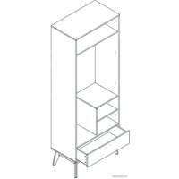 Шкаф распашной Мебельград Калгари 2-х дверный (дуб натуральный светлый/белый матовый)