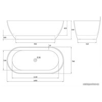 Ванна AquaStone Бали 150x75 в Могилеве