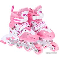 Роликовые коньки Игротрейд P01B-PS (р. 31-34, белый/розовый)
