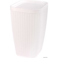 Мусорное ведро Альтернатива Вязаное плетение М7487 10 л (белый)