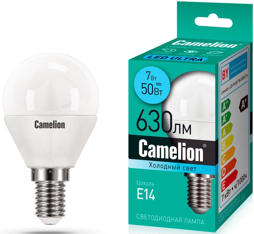 

Светодиодная лампочка Camelion LEDRB/7-G45/840/E14