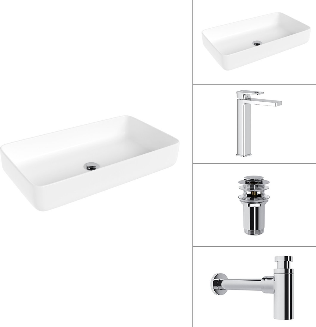 Умывальник Lauter 21487-60+Cascade 21СК0655C+сифон 21635CH+дон.клапан 21190CH (хром)