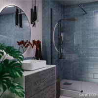 Душевая стенка Saniteco Walk-In SN-W6TB80 (80x200, прозрачное стекло, черный профиль)