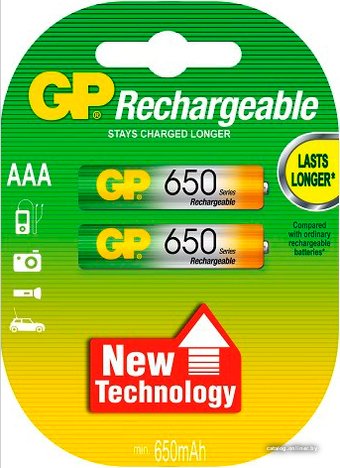 Аккумулятор GP AAA 650mAh 2 шт. [65AAAHC]