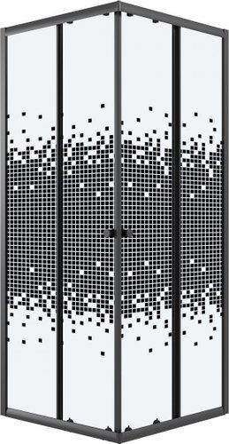 Душевой уголок Niagara Eco NG-1009-14QBLACK 90x90x190 (черный/стекло мозаика)
