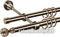 Карниз для штор АС ФОРОС Grace D16Г/16Г составной + наконечники Шар рифленый (2.8м, антик)