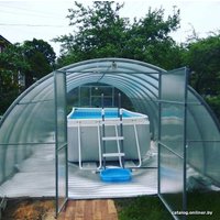 Теплица КомфортПром 40x20/0.67 4x3.5 м (двухстворчатая, поликарбонат 3 мм)