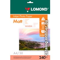 Фотобумага Lomond матовая односторонняя Warm А4 240 г/кв.м. 50 листов