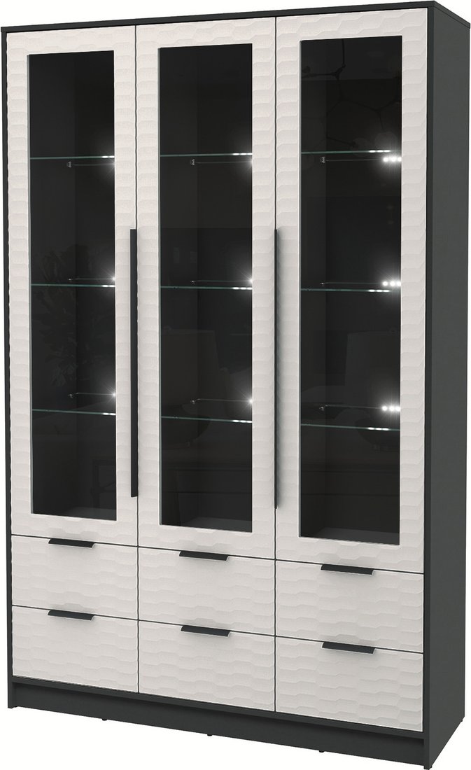 

Шкаф-витрина Интерлиния Концепт Зодиак КТ-ШВ3 с подсветкой (антрацит/кашемир)