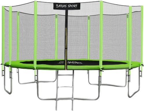 

Батут Atlas Sport 465 см - 15ft Basic (с лестницей, внешняя сетка, зеленый)
