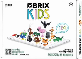 Конструктор QBRIX Kids Энциклопедия животных 12в1 30034