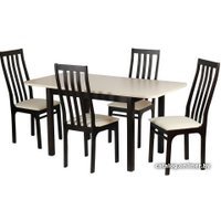 Обеденная группа Чепецкая Мебельная Фабрика №16 Ст03Б1 (венге/валенсия+ 4 стула С36 венге/аполло линен)