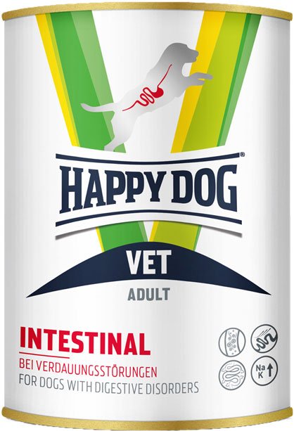 

Пресервы Happy Dog Vet Intestinal Adult с 6 мес при дисфункции пищеварения 400 г