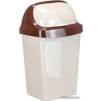 Мусорное ведро Idea Ролл Топ 15 л (бежевый мрамор/коричневый)