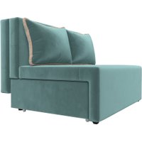 Диван Лига диванов Лагуна (велюр бирюзовый/кант велюр бежевый)