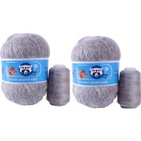 Набор пряжи для вязания ХоббиБум Пух норки 833 50 г 340 м (серебристый)