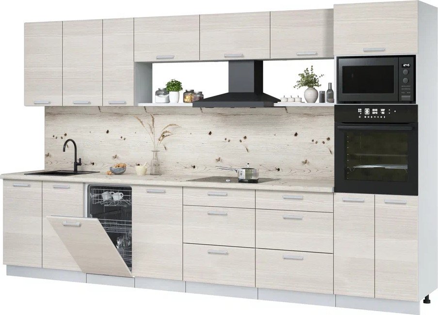 

Готовая кухня Интерлиния Мила Лайт 3.5-ПМ3 (вудлайн кремовый/вудлайн кремовый/бискайская сосна)