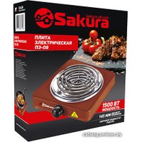 Настольная плита Sakura ПЭ-08 (коричневый)