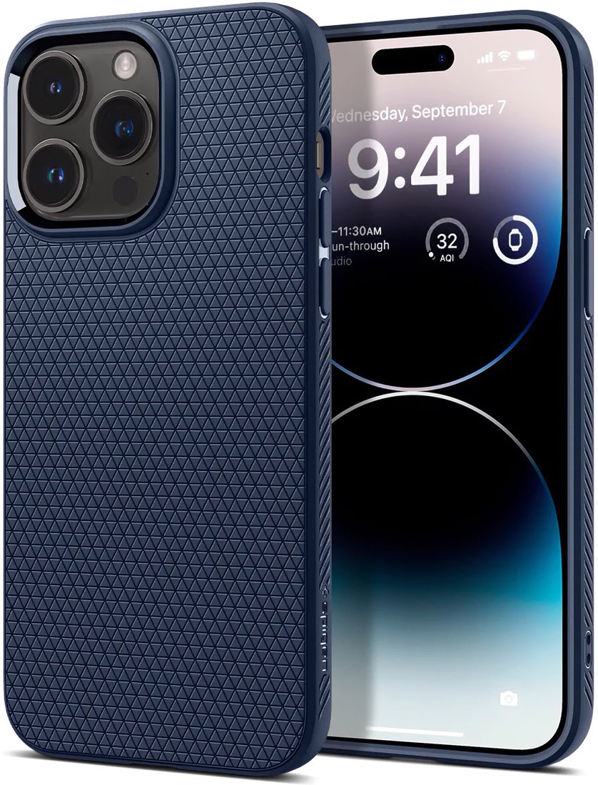 

Чехол для телефона Spigen Liquid Air iPhone 14 Pro Max Navy Blue ACS04814 (синий)