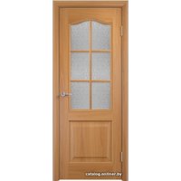 Межкомнатная дверь Юркас Классика ДО 80 см (миланский орех/узорчатое хрусталик)