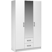 Шкаф распашной Империал Чикаго Вайт 3 двери 2 ящика с зеркалом (белый) в Бресте