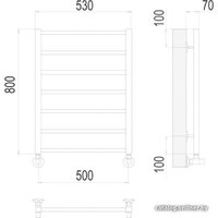 Полотенцесушитель TERMINUS Контур П7 500x800 нп