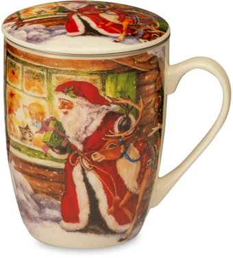 Кружка Lamart Noel Санта с оленем LMR-22384