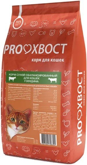 

Сухой корм для кошек Proхвост с говядиной 10 кг