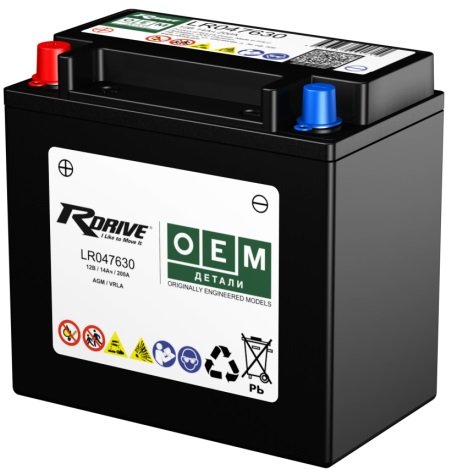 

Автомобильный аккумулятор RDrive OEM LR047630 (13 А·ч)