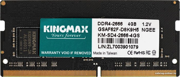 Kingmax 4ГБ DDR4 SODIMM 2666 МГц KM-SD4-2666-4GS